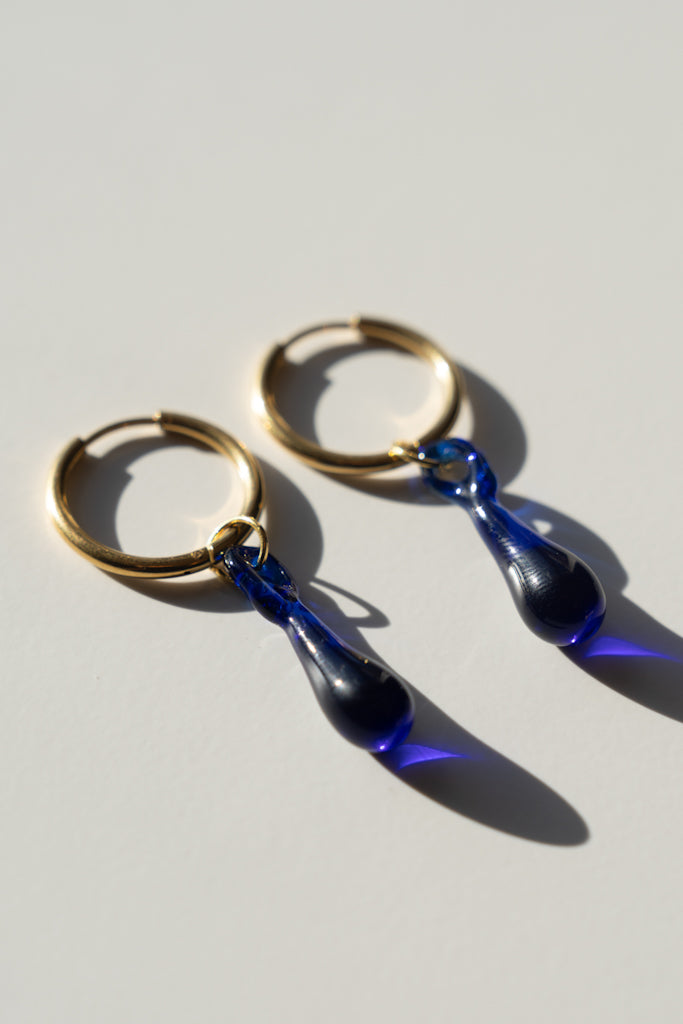 Aqua Ohrringe marineblau