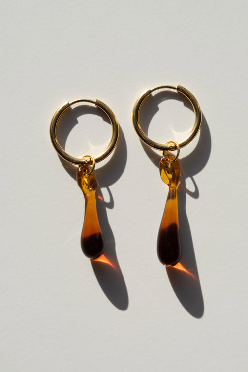 Aqua Earrings amber