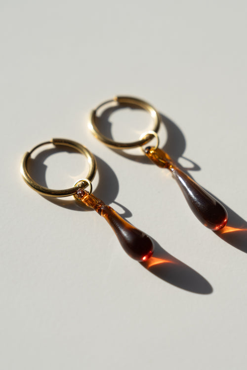 Aqua Earrings amber